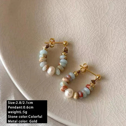 Natural Stone & Pearl Bead Bracelet