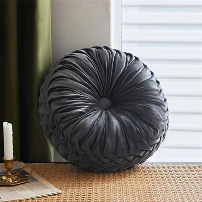 Round Velvet Throw Pillow
